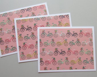 Bicycle Note Cards set of 10 Blank cards-all occasion card sets fun card sets greeting cards stationery sets handmade cards homemade cards