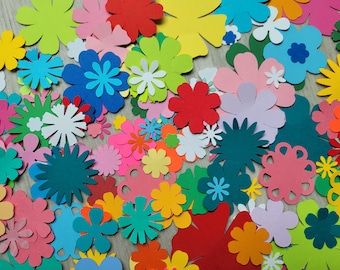 Assorted Paper Flowers floral Die Cuts Scrapbooking Card Making Supplies variety flowers cardstock flowers colorful flowers handmade