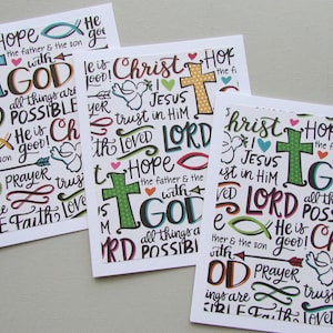 Note cards 8 Christian note cards Religious card sets blank cards  gift ideas thank you cards handmade cards homemade cards