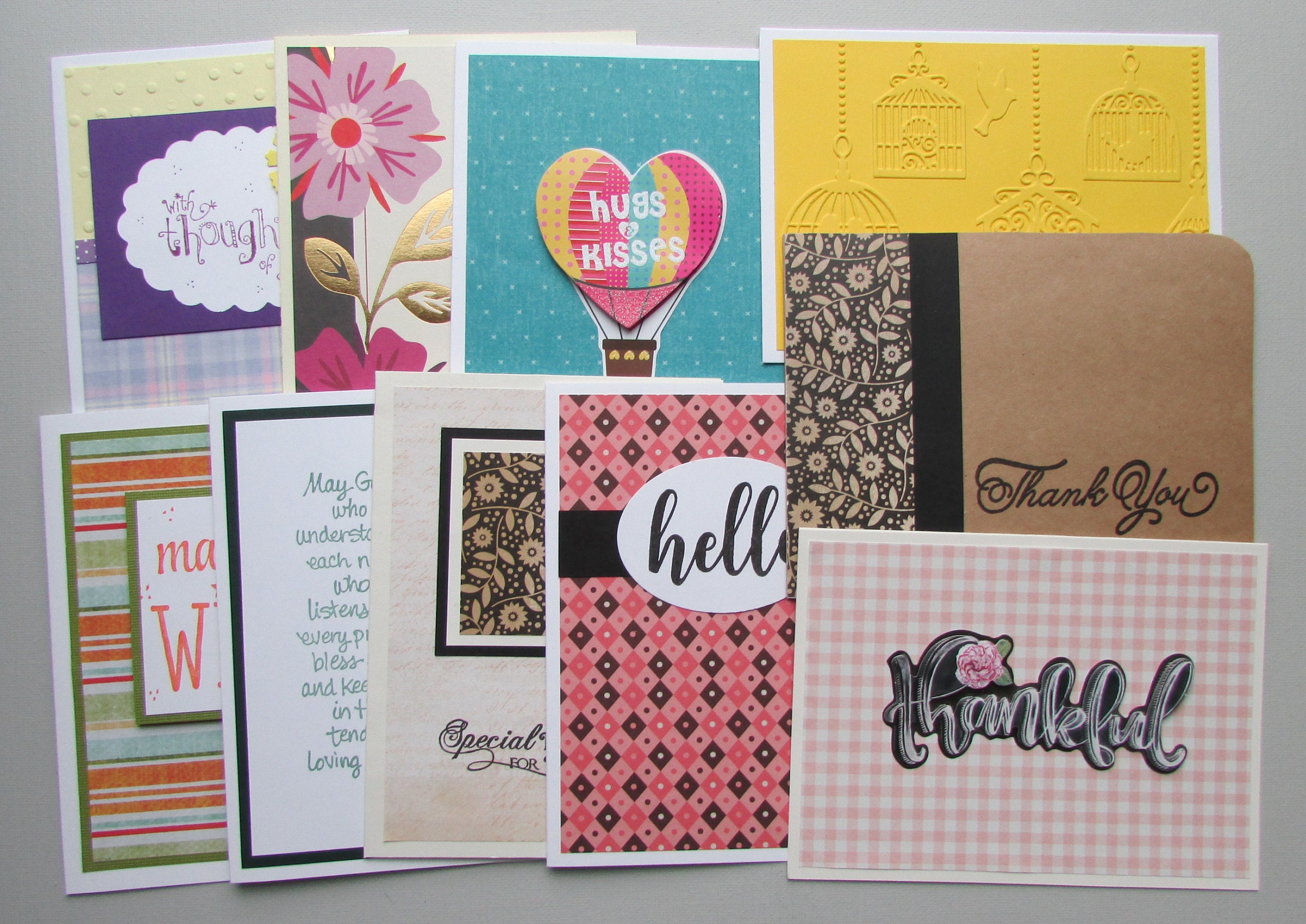 Handmade Cards 10 Assorted Greeting Cards Variety Card Sets Etsy