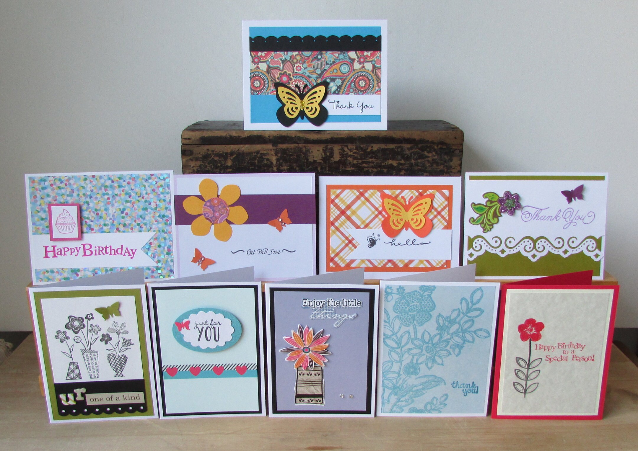 Card Sets 10 Greeting Cards Handmade Assorted Cards Variety Etsy