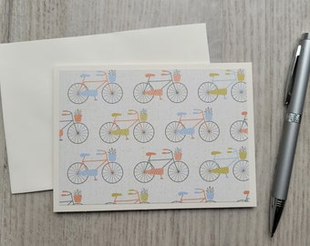 Bicycle Note Card set-6 Blank cards-all occasion card sets fun card sets greeting cards stationery sets handmade cards homemade cards
