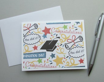 Graduation cards-6 cards Grad cards teacher gift ideas note card sets Congratulations school cards stationery Handmade cards Homemade cards