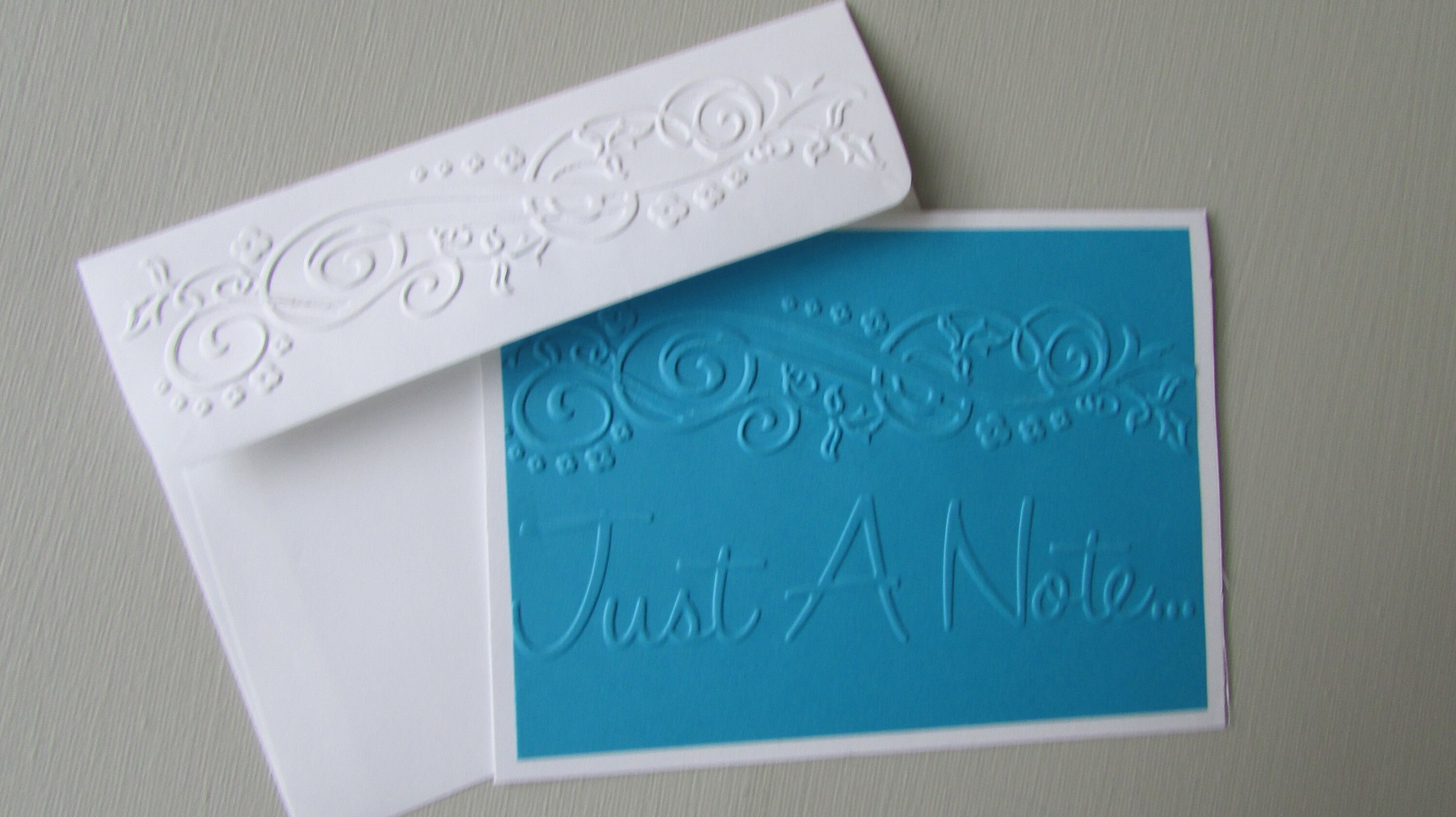 Note cards 10 Embossed Just A Note Cardsmulti colored blank Etsy
