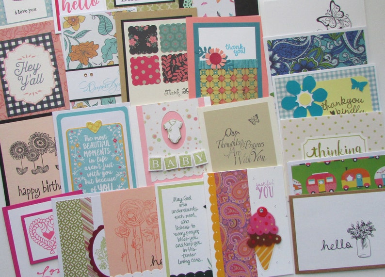 Handmade Cards 50 Assorted Greeting Cards Bulk cards Variety Etsy