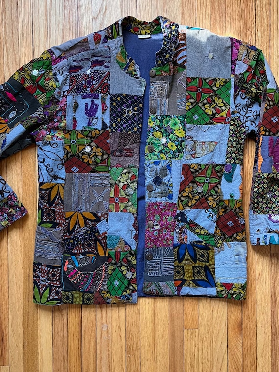 Hippie Patchwork Jacket - 100% Cotton, Made in In… - image 2