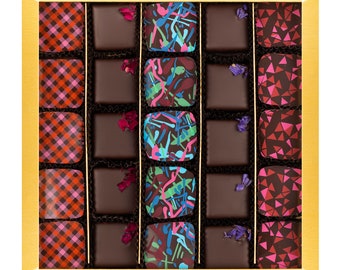 Artisan Chocolate Gift Box - Handcrafted Truffles. Vegan. Gluten Free. Kosher Parve Certified. 25pc included. Made in Brooklyn, New York