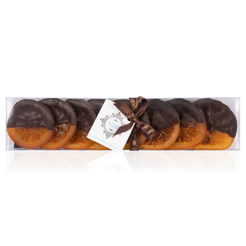 Chocolate Dipped Glazed Orange Slice - Gift box. Vegan. Kosher Parve Certified. Natural and Organic Ingredients. Handcrafted in Brooklyn, NY bild 1