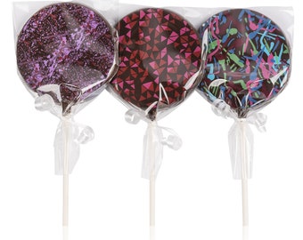 Chocolate Lollipops- 3 Lollis - Vegan, Nut Free, Gluten Free Kosher Parve. Handcrafted in Brooklyn, NY