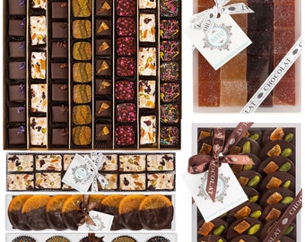 Extra Large Chocolate Gift Basket -Truffles, Mendiants, Pate de Fruit, Glazed Orange Slices, Nougat, Chocolate Covered Oreos. IN A GIFT BOX