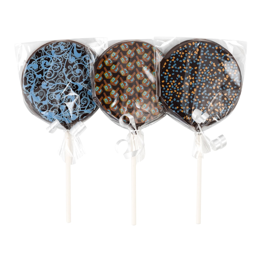 Hanukkah Chocolate Lollipops 3 Lollis Vegan, Nut Free, Gluten Free