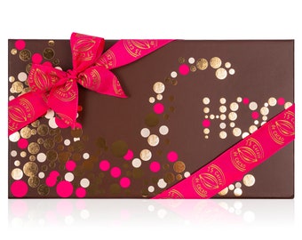 Unieke veganistische chocoladeroze liefdesgeschenkdoos - handgemaakte truffels. Glutenvrij. Kosjer Parve. 28 stuks inbegrepen. Lees de volledige beschrijving