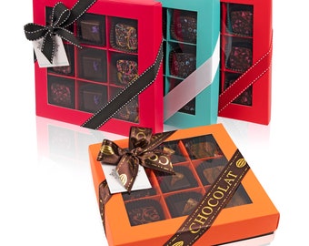 Artisan Chocolate Gift Box - Handcrafted Truffles. Vegan. Gluten Free. Kosher Parve Certified. 9pc included. Made in Brooklyn, New York