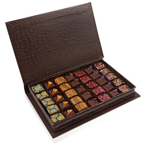 Vegan Chocolate Book Gift Box - Vegan Truffles. Gluten Free. Kosher Parve. 35pc included. Handcrafted in Brooklyn, New York