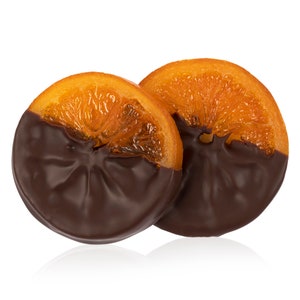 Chocolate Dipped Glazed Orange Slice - Pair. Vegan. Kosher Parve Certified. Natural and Organic Ingredients. Handcrafted in Brooklyn, NY