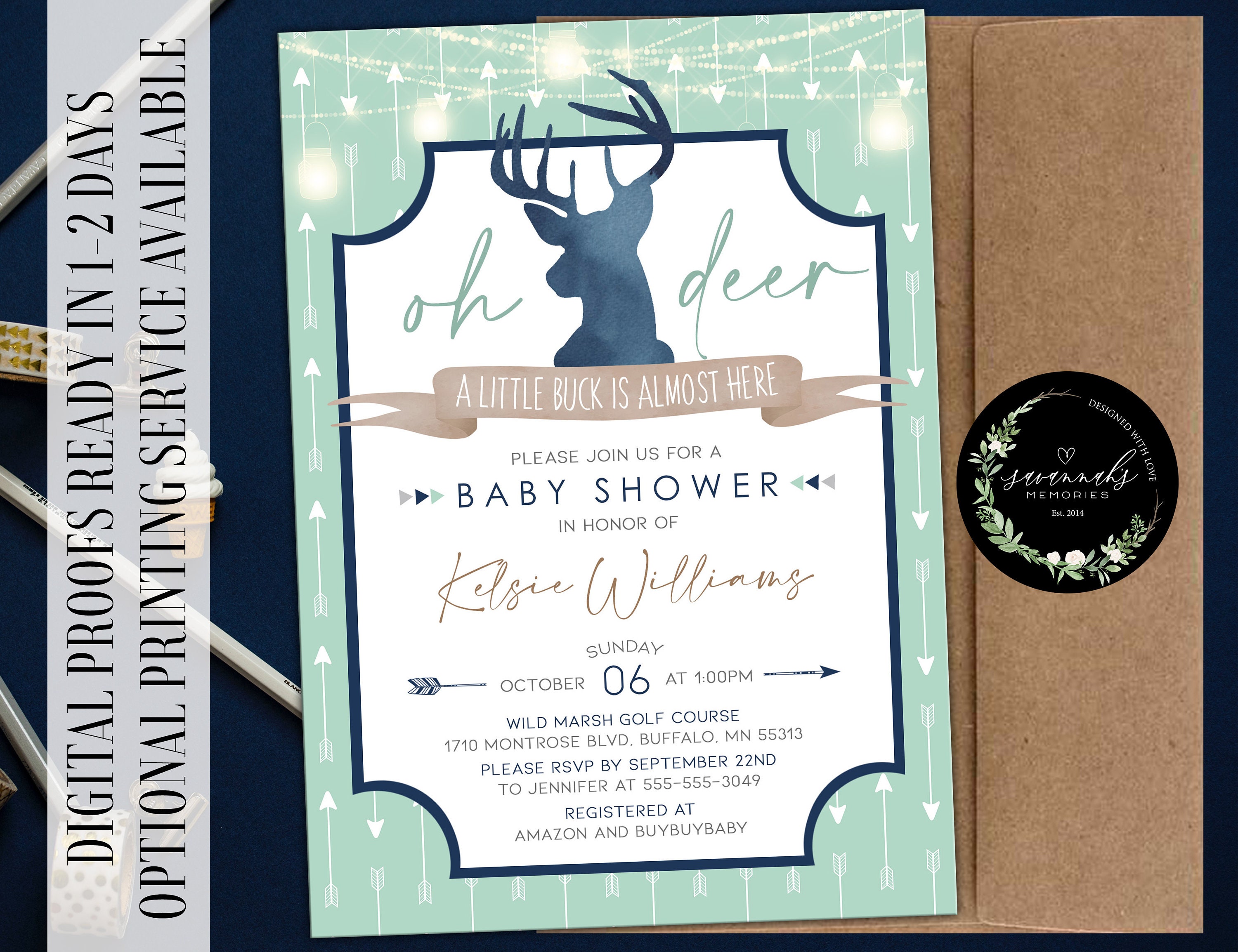 Free Tribal Deer Printable Baby Shower Package - Games, Keepsakes