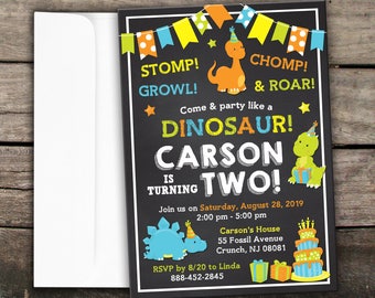10% OFF NEW Printed or Digital Dinosaur Birthday Invitation Dino Birthday Invitation Dinosaur Birthday Party Printable