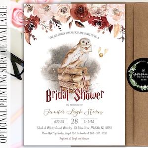 Wizard and Witchcraft Bridal Shower Invitation Magical Bridal Shower Invites Wizardry Bridal Shower Invite