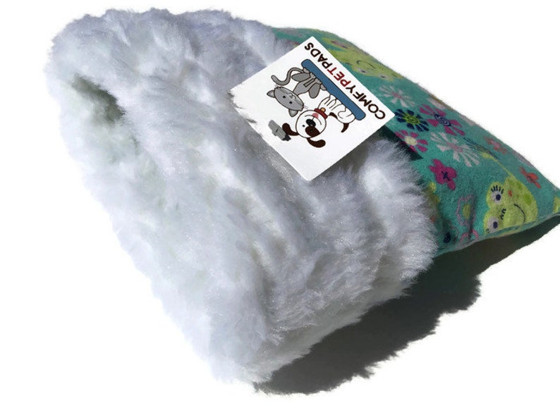 Small Animal Sleeping Bag Hedgehog Snuggle Sack with Faux Fur Size 9x9 Washable 3 Layers