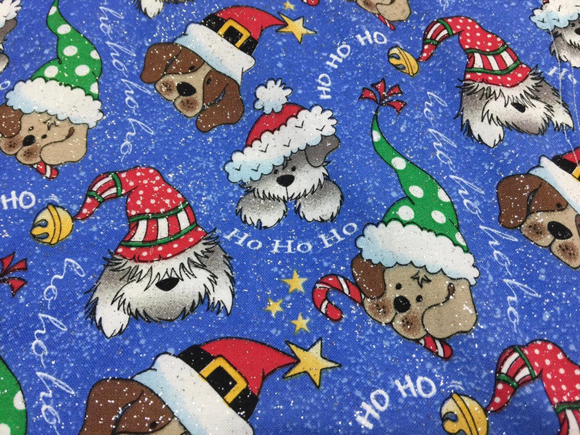 Christmas Blanket Dogs in Santa Hats Crate Bedding Pet Etsy