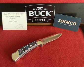 Buck Custom 112 Nickel Knife BOS S35VN ‘Nebula’ Carbon Fiber