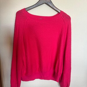 Free People Found My Friend Boulce Pullover Rock Candy Bright Pink - Size S image 3