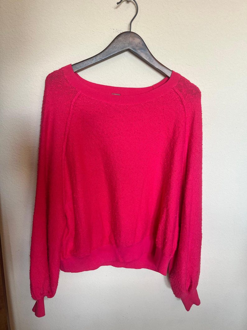 Free People Found My Friend Boulce Pullover Rock Candy Bright Pink - Size S image 3