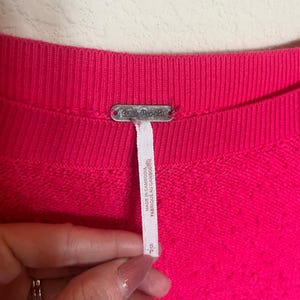 Free People Found My Friend Boulce Pullover Rock Candy Bright Pink - Size S image 2