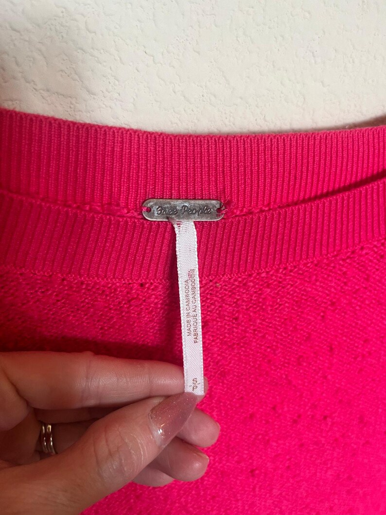 Free People Found My Friend Boulce Pullover Rock Candy Bright Pink - Size S image 2