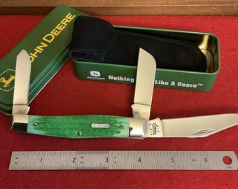 Case Large John Deere Stockman Knife 6375 Mint With Tin