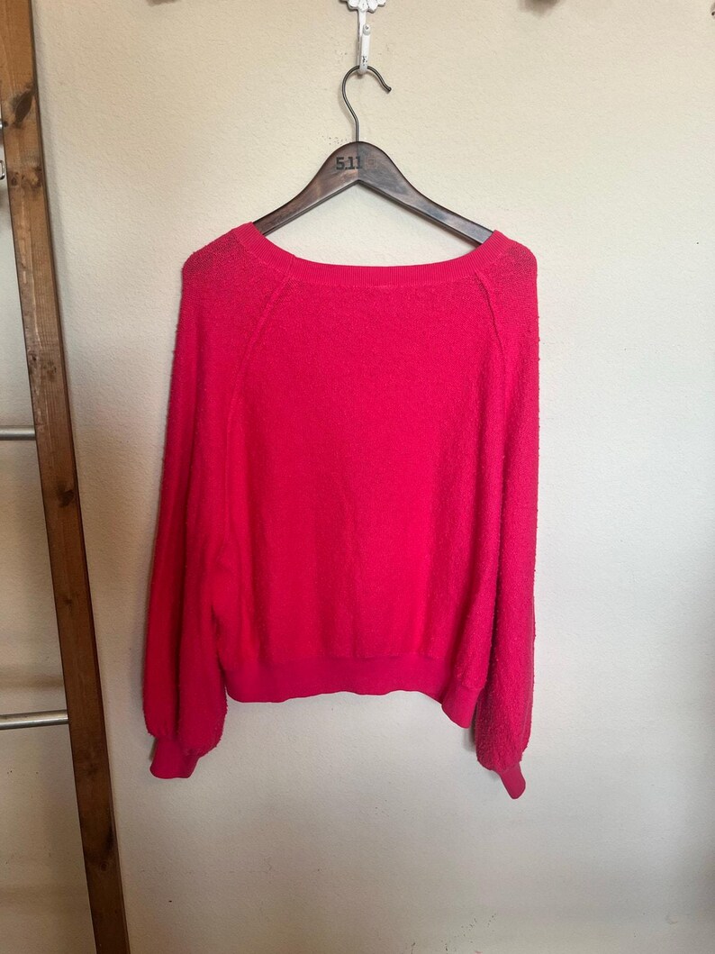 Free People Found My Friend Boulce Pullover Rock Candy Bright Pink - Size S image 5