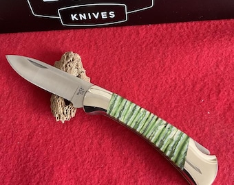 Buck Custom 112 Ranger BOS S35VN Fossil Scales & Vine Knife