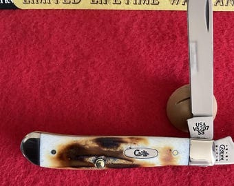 Case Vintage Stag Mini Trapper Knife THICK DARK Stag V5207