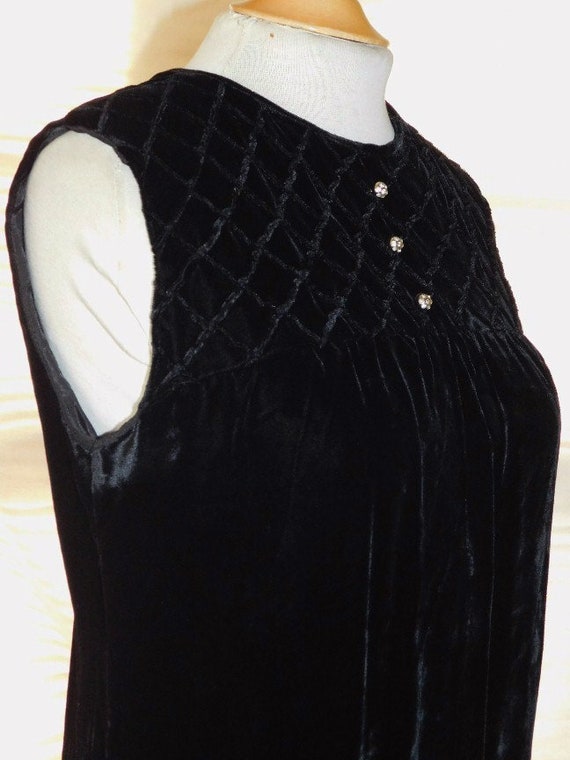 60's Black Velvet Dress