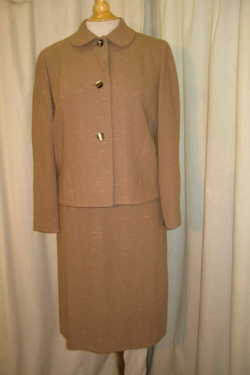 Woman/'s 1950/'s Flecked Mocha Suit