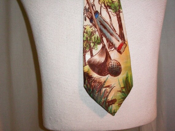 1940's Golfer's Tie