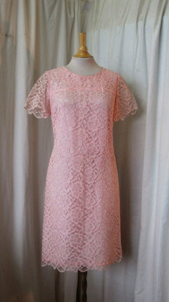 Vintage Pink Lace Dress