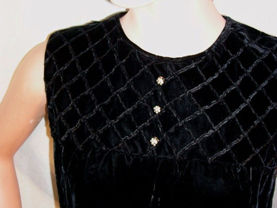 60's Black Velvet Dress - image 2