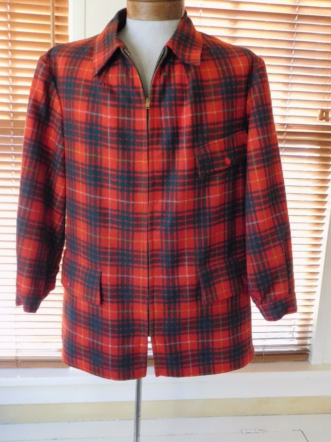 Heritage Braided Trim Plaid Knit Jacket