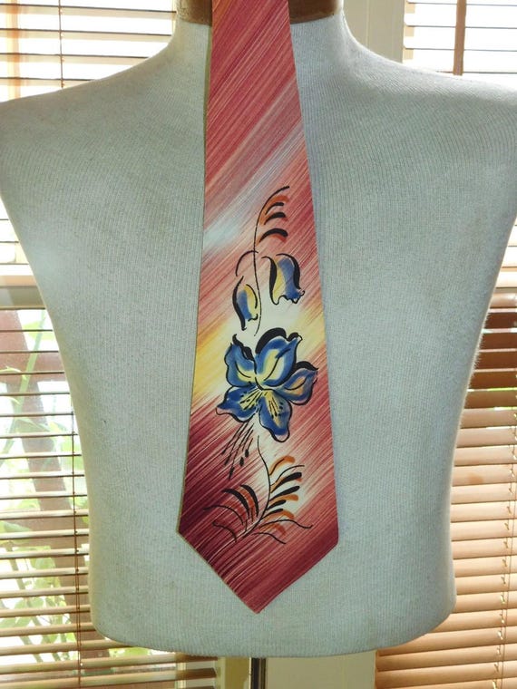 40's Individually Hand Painted Tie