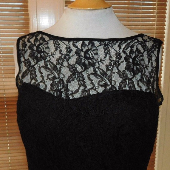 Black 1950s Dress Lace - image 5