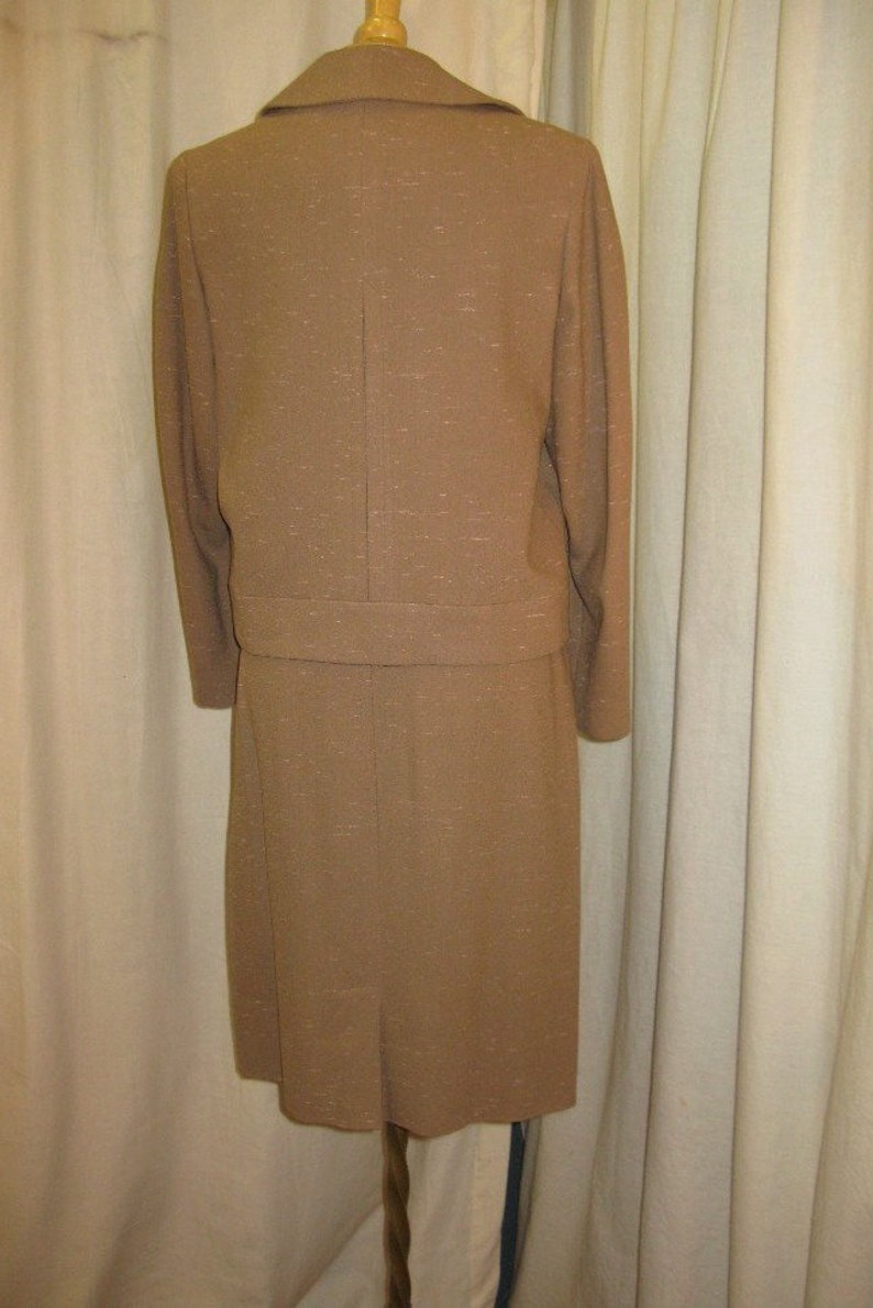 Woman/'s 1950/'s Flecked Mocha Suit