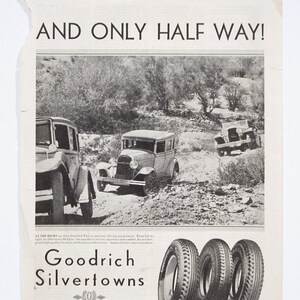 Anúncio de pneus Goodrich Silvertowns de 1929