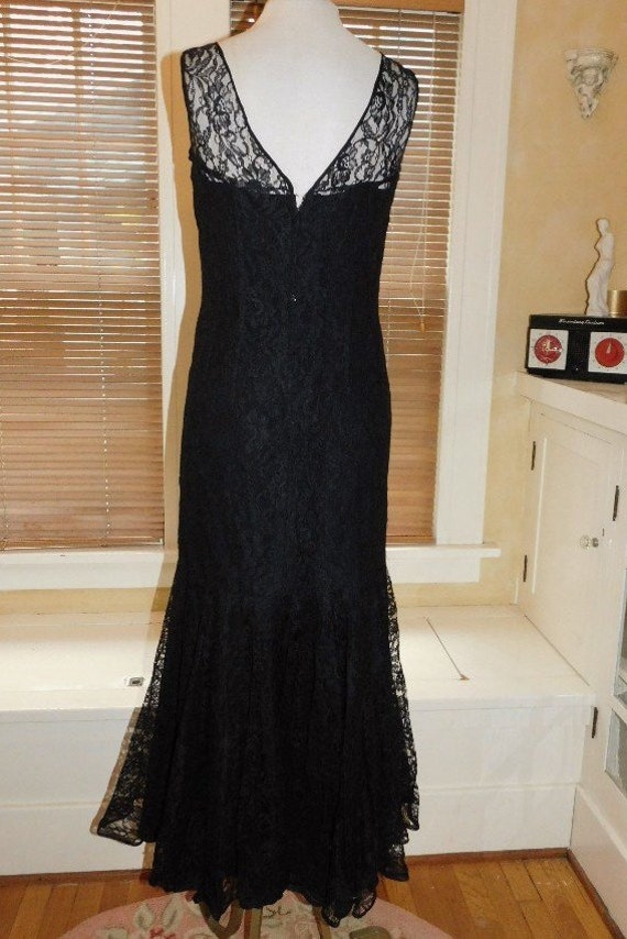 Black 1950s Dress Lace - image 8