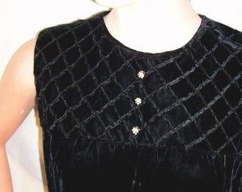 1960's Black Velvet Dress