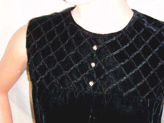 1960's Black Velvet Dress - image 1