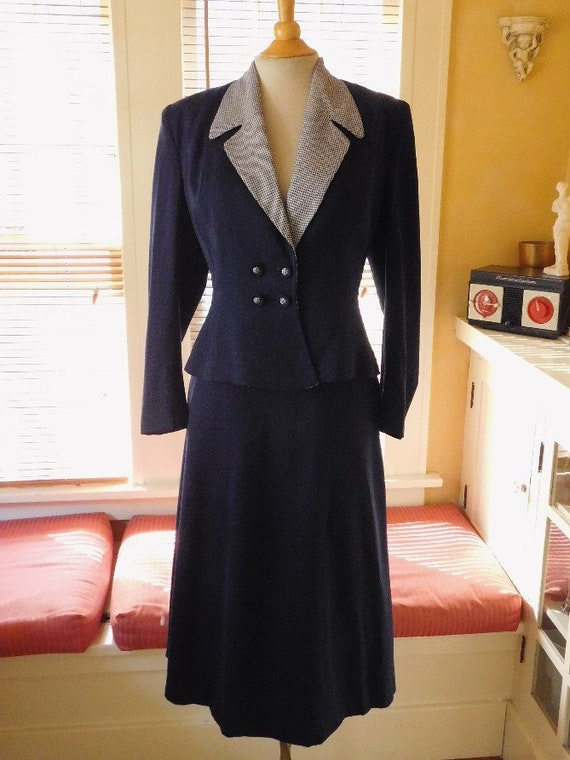 Blue Gabardine Suit 1950s