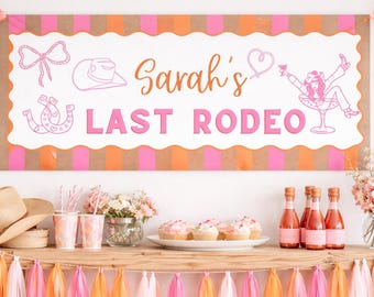 Last Rodeo Bachelorette Banner Template | Western Bridal Party Sign (Canva Editable Custom Digital Download)