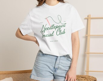 Needlepoint Social Club Shirt, Stitchin' & Bitchin' Tee, Needlepoint Gift, Club Shirt, Custom Needlepoint Tee