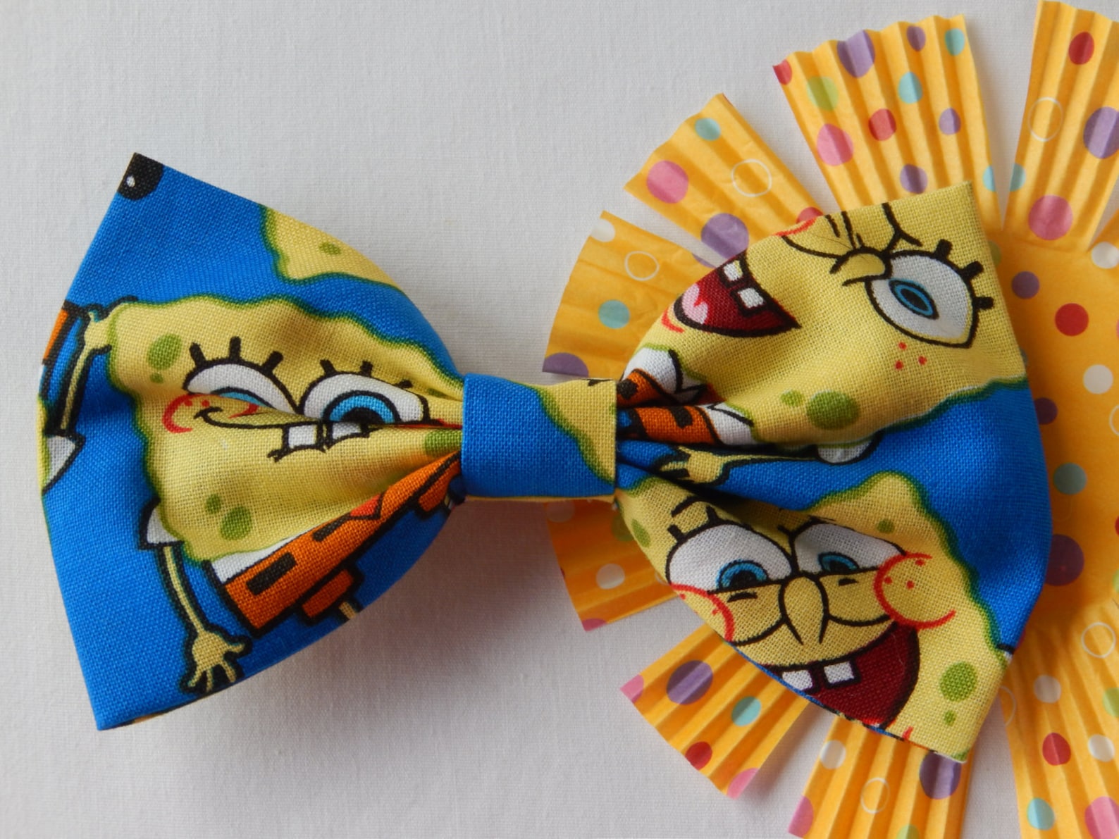 Spongebob Inspired hair bow HANDMADE hair accessory Etsy